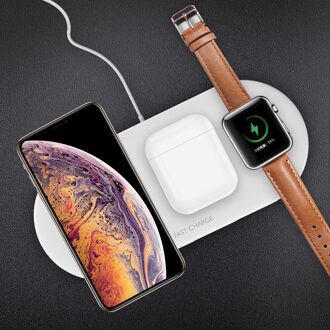 Multifunctionele Drie-In-Een Draadloze Oplader Is Geschikt Voor Draadloze Opladen Van Apple Mobiele Telefoon Horloge oortelefoon wit