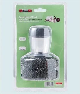 Multifunctionele Drukken Borstel Spons Tegels Brush Magic Sterke Decontaminatie Bad Borstel Keuken Schoon Gereedschap B-staal draad