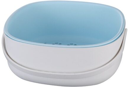 Multifunctionele Dubbele Laag Afvoer Mand Filter Keuken Afvoer Opbergdoos Plastic Fruit Groente Opslag Mand Container blauw klein