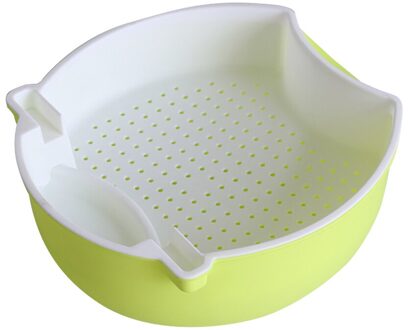 Multifunctionele Dubbele Laag Fruitschaal Plastic Lekbak Schotel Snack Platen Opbergdoos Vuilnis Houder Schaaltje Organizer geel