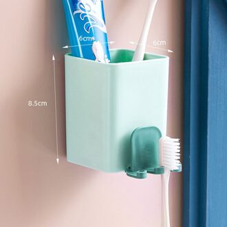 Multifunctionele Duurzaam Tandenborstelhouder Krachtige Zuignap Opbergdoos Kan Worden Opgehangen Met Elektrische Gewone Tandenborstel 1Pcs groen