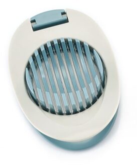 Multifunctionele Ei Cutter Rvs Egg Slicer Sectioner Cutter Mold Keuken Gadgets Bloem-Vorm Boterhamworst Cutter blauw