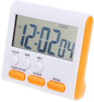 Multifunctionele Elektrische Grote Schaal Liquid Crystal Digitale Keuken Timer Alarm Count Up Down Stopwatch Klok Praktische Lcd Timer Oranje