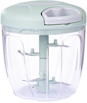 Multifunctionele Fruit Groente Chopper Mixer Shredder Handmatige Vleesmolen Moer Rasp Keuken Gadgets Gereedschap Levert 5 Blades groen