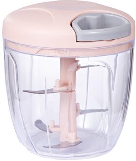 Multifunctionele Fruit Groente Chopper Mixer Shredder Handmatige Vleesmolen Moer Rasp Keuken Gadgets Gereedschap Levert 5 Blades roze