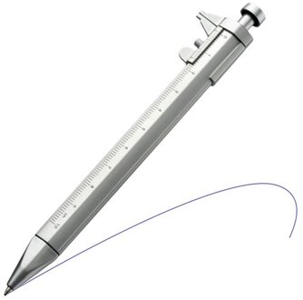 Multifunctionele Gel Inkt Pen Balpen 0.5Mm Schuifmaat Rollerball Creativiteit Briefpapier Meten Meting Tools blauw