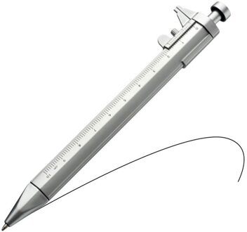 Multifunctionele Gel Inkt Pen Balpen 0.5Mm Schuifmaat Rollerball Creativiteit Briefpapier Meten Meting Tools zwart