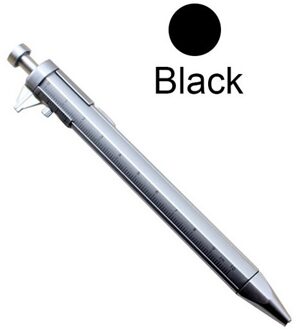 Multifunctionele Gel Inkt Pen Schuifmaat Roller Ball Pen Briefpapier Balpen Balpen 0.5Mm sliver-zwart core