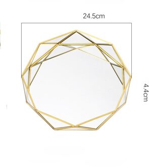 Multifunctionele Geometrische Ronde Glazen Sieraden Taart Dessertbord Nordic Westerse Opbergvak