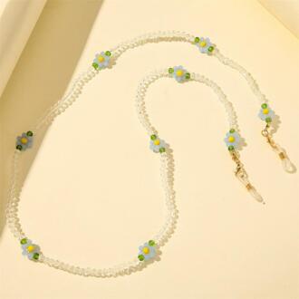 Multifunctionele Glazen Ketting Gezichtsmasker Lanyard Masker Houder Verstelbare Traceless Oor Opknoping Touw Twee Haken Masker Opknoping Touw blauw