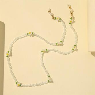 Multifunctionele Glazen Ketting Gezichtsmasker Lanyard Masker Houder Verstelbare Traceless Oor Opknoping Touw Twee Haken Masker Opknoping Touw wit