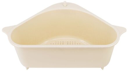 Multifunctionele Gootsteen Mand Fruit Groente Wassen Kom Spons Afvoer Rack Multifunctionele Keuken Woonaccessoires Beige