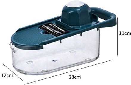 Multifunctionele Groentesnijder Aardappel Rasp Shredders Afvoer Mand Fruit Slicer 7-In-1 Gadget Zure Modder Keuken Accessoires blauw