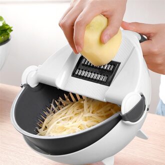 Multifunctionele Groentesnijder Huishoudelijke Potato Slicer Chip Snijmachine Radijs Rasp Keuken Accessoires Groentesnijder wit