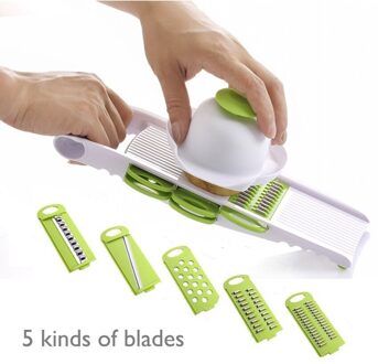 Multifunctionele Groentesnijder Met Staal Blade Slicer Aardappel Dunschiller Wortel Kaas Rasp Slicer Keuken Accessoires Tool groen zonder doos