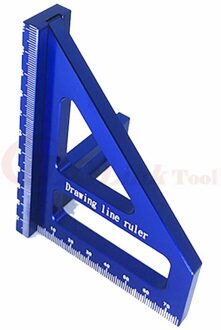 Multifunctionele Hoek Heerser 45 90 Graden Aluminium Nauwkeurige Houtbewerking Vierkante Hoek Heerser Markering Gauge Timmerman Gereedschap blauw-plein
