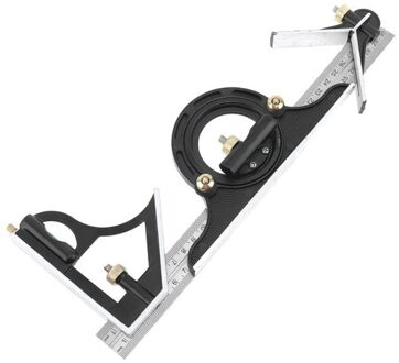 Multifunctionele Hoek Heerser Verstelbare Combinatie Vierkante Houtbewerking Heerser 12 Inch 300Mm Met Bubble Level Gauge Meten 30mm