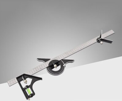 Multifunctionele Hoek Heerser Verstelbare Combinatie Vierkante Houtbewerking Heerser 12 Inch 300Mm Met Bubble Level Gauge Meten 60mm
