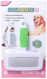 Multifunctionele Hond Ontharing Naald Kammen Bont Reinigingsborstel Grooming Grote Maat Kammen Pet Beauty Grooming Tool geel / groot size