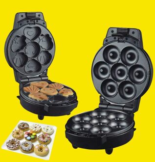 Multifunctionele Huishoudelijke Mini Cake Machine Donut Elektromechanische Bakken Pan 2 In 1 Verwisselbare Bakplaat Cake Maker EU