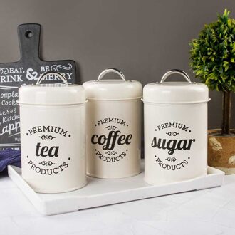 Multifunctionele Ijzer Opslag Flessen Cilindrische Draagbare Verzegelde Pot Thee Koffie Suiker Opslag Potten Huishouden Keuken Organizer Box wit