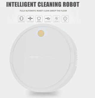 Multifunctionele Intelligente Robot Usb Opladen Huishouden Draadloze Vegen Robot Dust Hair Cleaning Stofzuiger wit