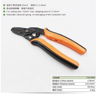 Multifunctionele Kabel Draad Isolatie Striptang FSA-0626