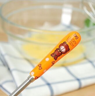 Multifunctionele Keramische Handvat Rvs Hand Ei Kloppers Keuken Gadgets Ei Roeren Garde Roterende Keuken Accessoires oranje