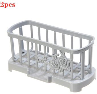 Multifunctionele Keuken Afvoer Rack Plank Zuignap Gootsteen Kom Mand Spons Houder Keuken Badkamer Organizer 2stk grijs