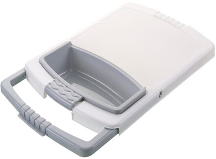 Multifunctionele Keuken Gadget Multifunctionele Keuken Snijplank Met Afvoer Mand Fruit Groente Snijden Intrekbare Board grijs