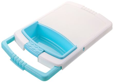 Multifunctionele Keuken Gadget Multifunctionele Keuken Snijplank Met Afvoer Mand Fruit Groente Snijden Intrekbare Board lucht blauw