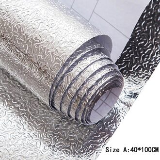 Multifunctionele Keuken Muursticker Aluminiumfolie Waterdichte Verwijderbare Zelfklevende Olie Proof Diy Behang Sticker 1