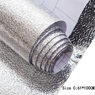 Multifunctionele Keuken Muursticker Aluminiumfolie Waterdichte Verwijderbare Zelfklevende Olie Proof Diy Behang Sticker 3