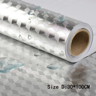 Multifunctionele Keuken Muursticker Aluminiumfolie Waterdichte Verwijderbare Zelfklevende Olie Proof Diy Behang Sticker 4