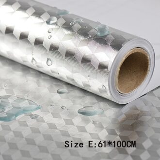 Multifunctionele Keuken Muursticker Aluminiumfolie Waterdichte Verwijderbare Zelfklevende Olie Proof Diy Behang Sticker 5