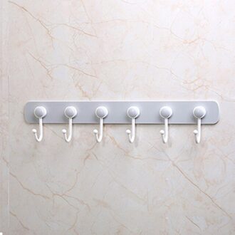 Multifunctionele Keuken Opslag Haak Houder 6 Haken Muur Deur Holder Hanger Rack Voor Lepel Scoop Badkamer Keuken Organizer grijs