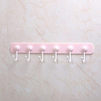 Multifunctionele Keuken Opslag Haak Houder 6 Haken Muur Deur Holder Hanger Rack Voor Lepel Scoop Badkamer Keuken Organizer roze
