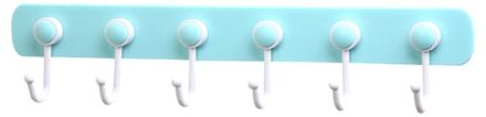 Multifunctionele Keuken Opslag Haak Soild Geen Spoor 6 Verbinding Haak Creatieve Keuken Achter De Deur Muur Adhesive Haken Blauw