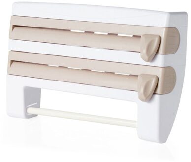 Multifunctionele Keuken Organizer Muur Gemonteerde Tin Folie Opbergrek Conserveermiddel Film Box Dispenser Saus Roll Papier Opbergdoos 2