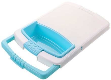 Multifunctionele Keuken Snijplank 3 In 1 Opslag Mand Groente Fruit Afvoer Rack Huishoudelijke Spoelbak Voedsel Rack WF9021140 blauw