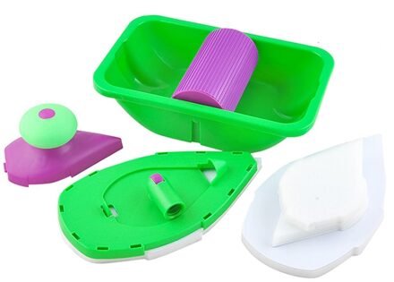 Multifunctionele Kwast Kwast Set Roller Borstel Hoek Borstel Mode Groene Driehoek Kwast Mini Kwast