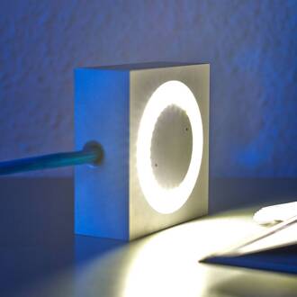Multifunctionele lamp Square met LED, zwart snoer aluminium
