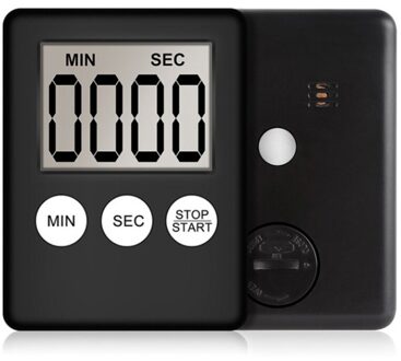 Multifunctionele Lcd Digitale Ultra-Dunne Timer Slaap Stopwatch Keuken Tellen Countdown Timer Koken Bakken Herinnering Klok zwart