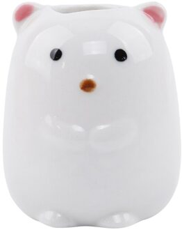 Multifunctionele Leuke Keramische Tandenborstelhouder Badkamer Douche Eenvoudige Tandenborstel Stand Plank Bad Accessoires wit beer