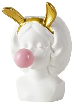 Multifunctionele Leuke Meisje Bellen Blazen Plantenbakken Bloem Succulent Pot Voor Huis Tuin Decor GHS99 wit A