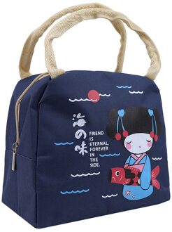 Multifunctionele Leuke Meisje Lunch Tas Handige Draagtas Dikke Isolatie Lunchbox Waterdichte Oxford Doek Picknick Tas Praktische marine