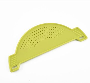 Multifunctionele Leuke Vorm Pot Afvoer Pan Zeef Vloeibare Afdruiprek Siliconen Koken Tool Keuken Vergiet Drainage Levert 3 Kleuren geel
