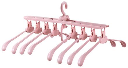 Multifunctionele Magic Smart Hanger Opslag Opvouwbare Artefact Kledingrek Huishoudelijke Droogrek Kleding Multi-layer Vouwen roze