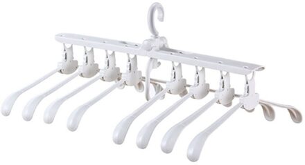 Multifunctionele Magic Smart Hanger Opslag Opvouwbare Artefact Kledingrek Huishoudelijke Droogrek Kleding Multi-layer Vouwen wit