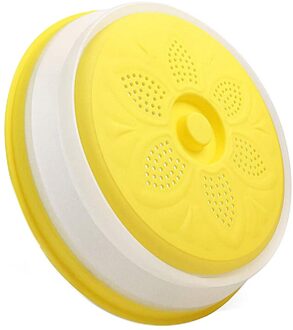 Multifunctionele Magnetron Cover Inklapbare Mand Anti-Splash Deksel Keuken Schotel Plaat Cover Fruit Groente Water Filter geel
